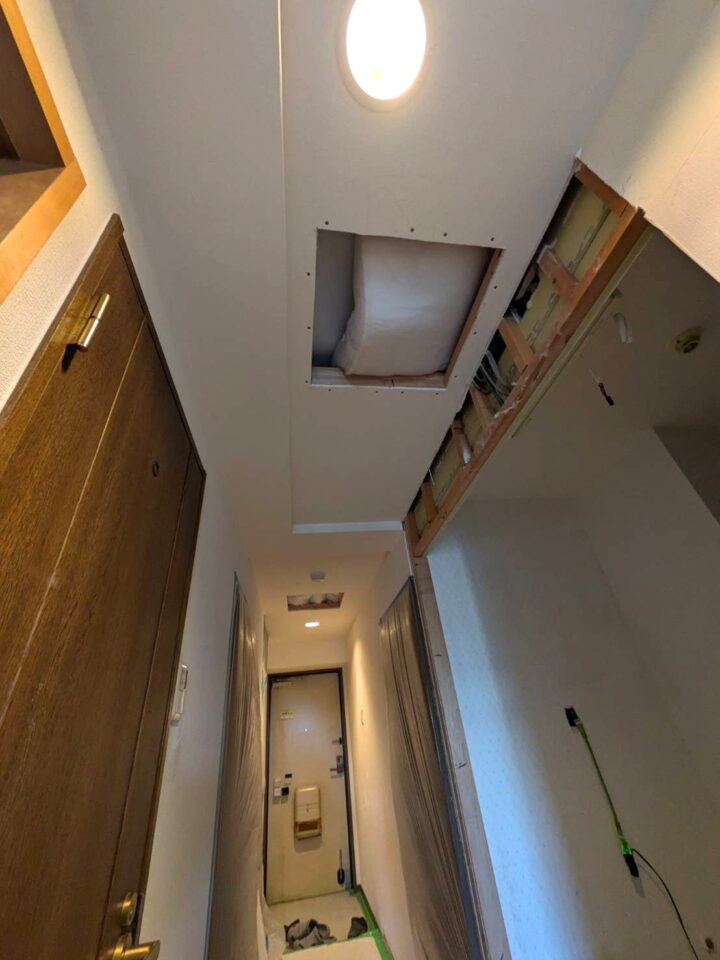 遮音工事 上階との空間に吸音材