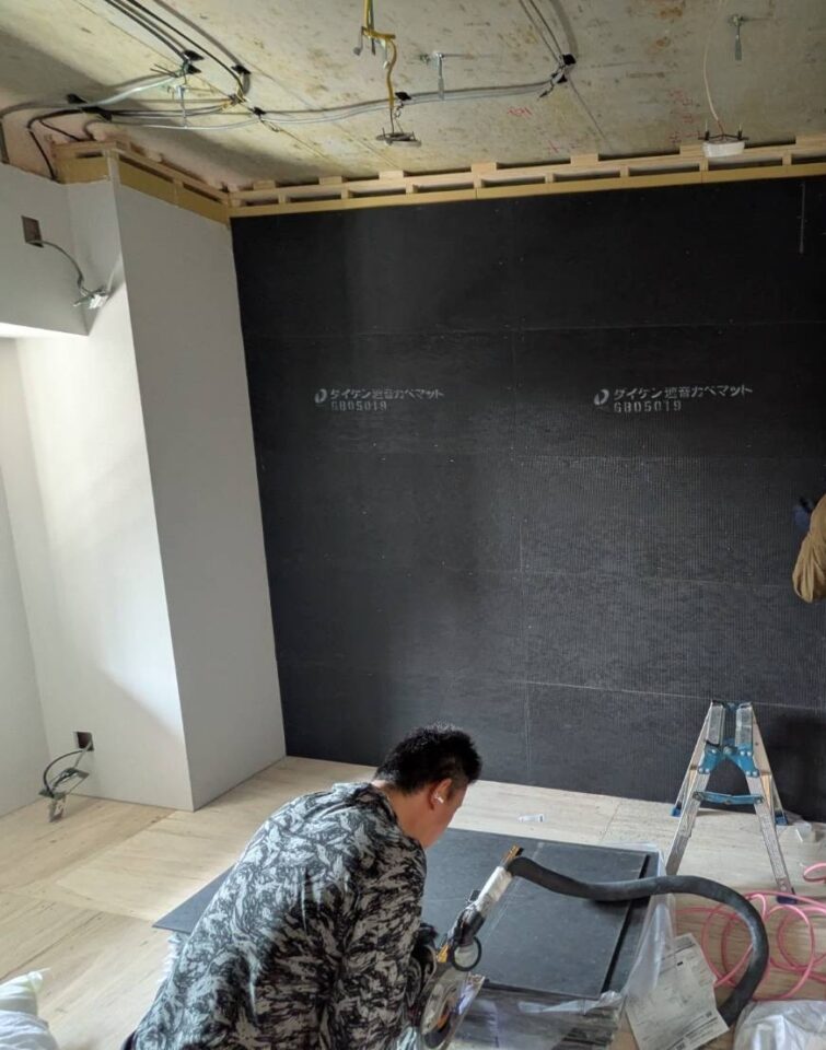マンション防音工事施工中